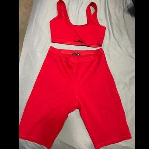 Bondoc Biker Short Set- Red